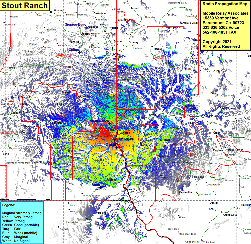 heat map radio coverage Stout Ranch